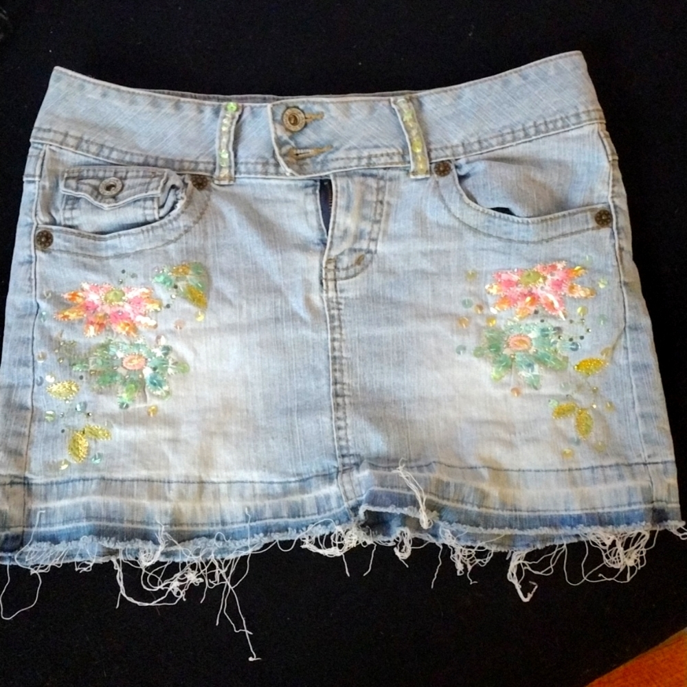 vintage y2k jean mini skirt from angels size 5